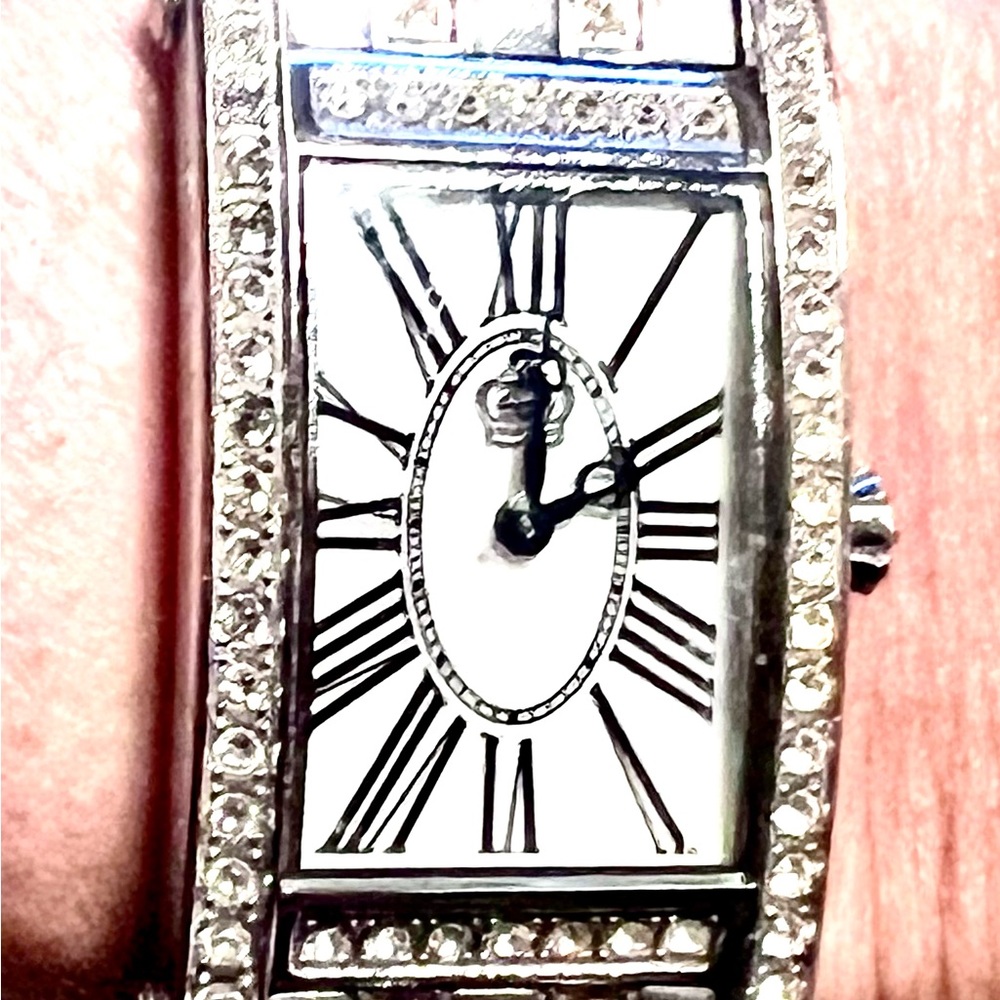 Y2K! Juicy Couture! ‘03 Vintage Stainless Steel Swarovski Crystal Watch 5 1/2”.
